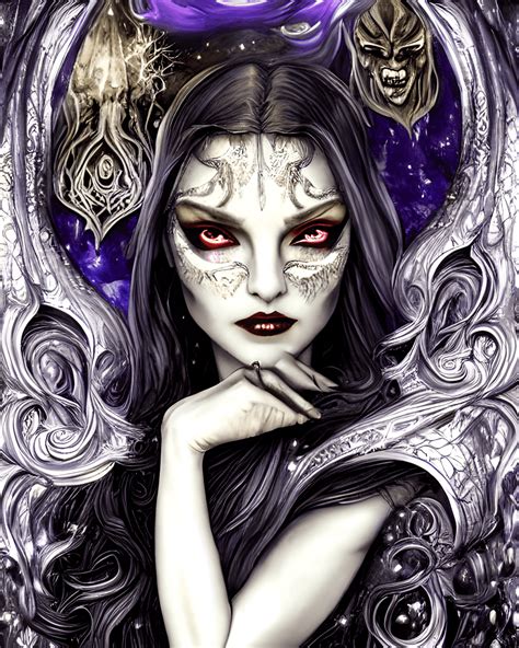 Mythological Beautiful Hyper Detailed Evil Witch · Creative Fabrica