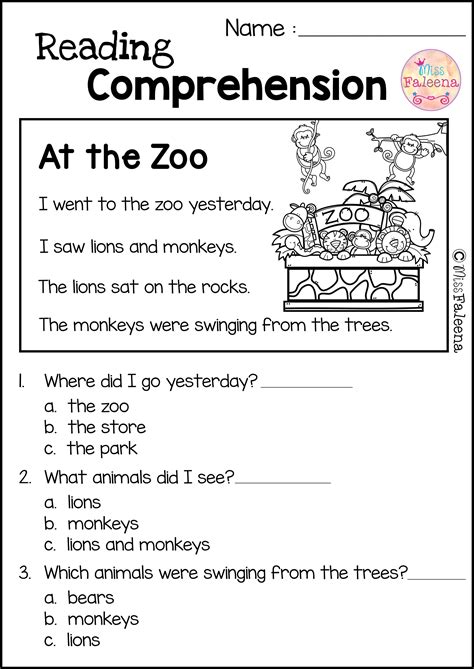 Reading Comprehension Activities For Kindergarten