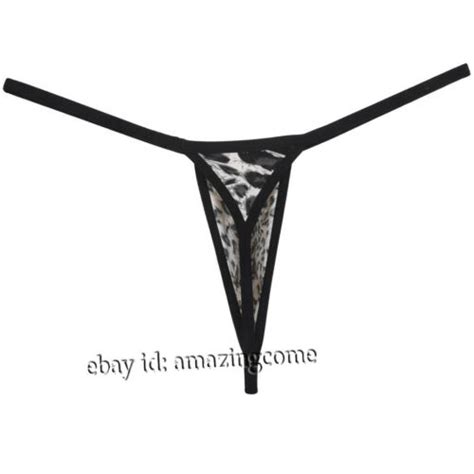 Mens G String Thong Underwear Extreme Micro Bikini Tanga Leopard Print T Back Ebay