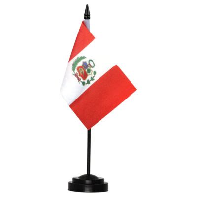 Peru Deluxe Desk Flag Set 6 X 4 Inch Anley Flags