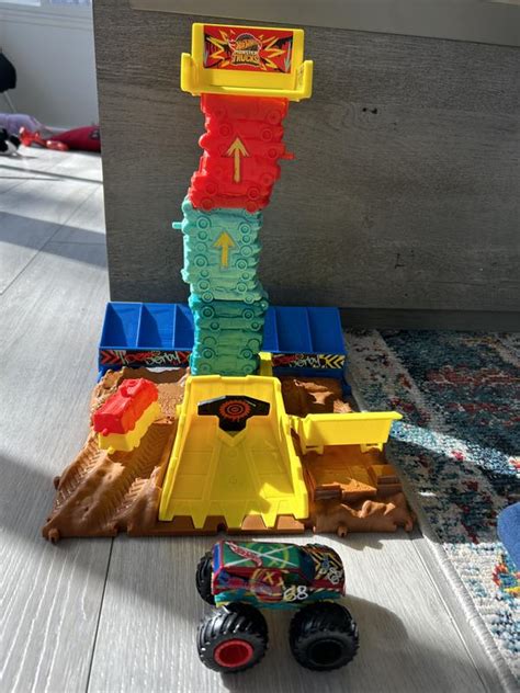 Hot Wheels Monster Trucks Arena Smashers Demo Derby Car Jump Challenge Macy S