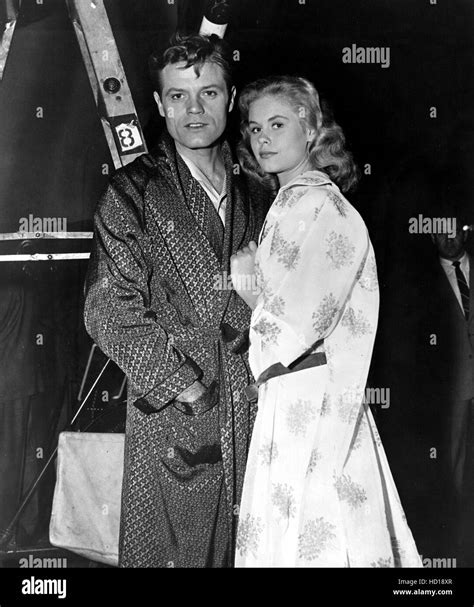 Jack Lord And Elizabeth Montgomery During The Filming Of Court Martial