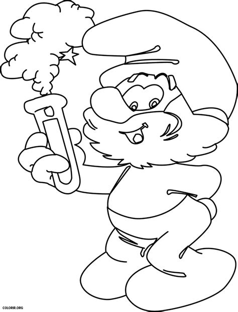 Papai Smurf Para Colorir - Desenho do Papai Smurf para colorir