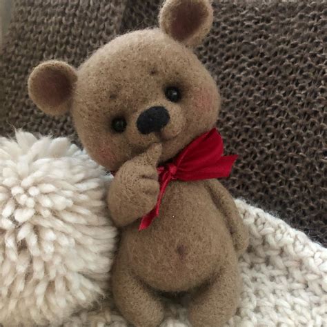 Игрушка из шерсти «Застенчивый мишка» в интернет-магазине на Ярмарке ...