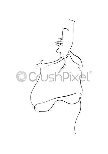 Continuous Line Naked Woman Or One Line Drawing On White Stock Vector 5057925 Crushpixel