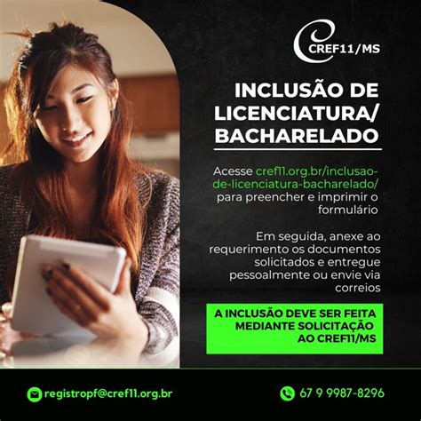 Sa Ba Como Fazer A Inclus O De Licenciatura Bacharelado Cref Ms