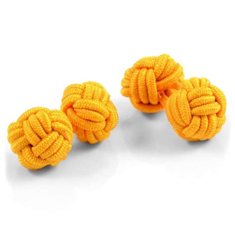 Canary Yellow Knot Cufflinks In Stock Warren Asher