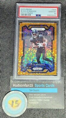 Bijan Robinson 2023 Panini Prizm 305 Orange Disco Rookie PSA 10 Gem