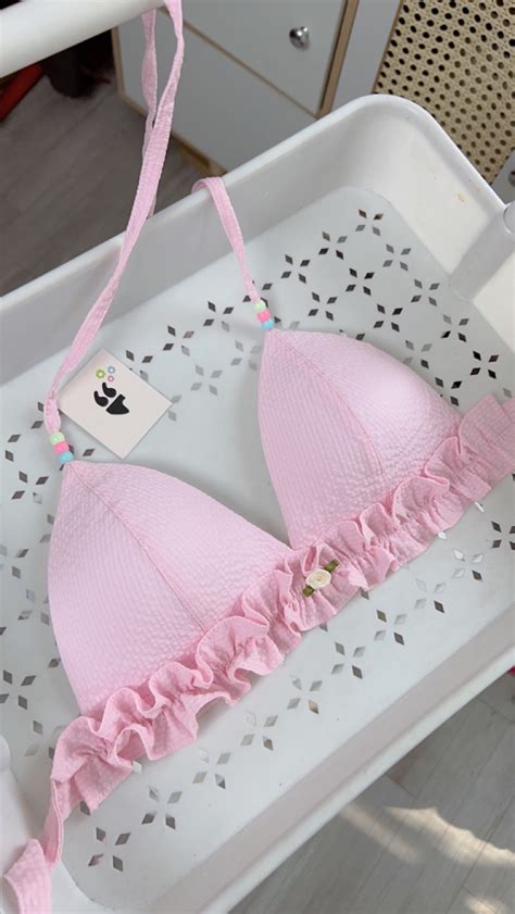 New Collection Set bộ bikini phối bèo chất liệu thô xốp dây buộc không gọng mút mỏng Design