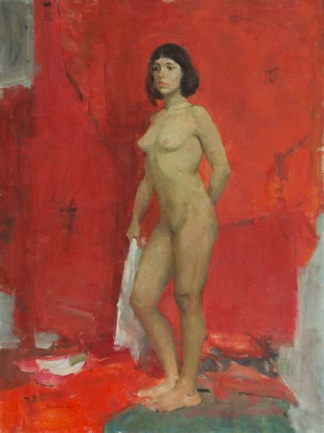 Nude On Red Painting By Anastasiia Borodina Saatchi Art