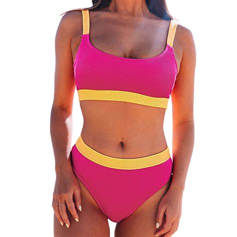 Hcuribad Bikini Sets For Women Summer Hot Selling Women S Fashionable Sexy Solid Split