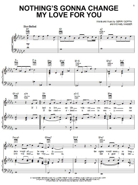 Nothings Gonna Change My Love For You By Michael Masser Sheet Music