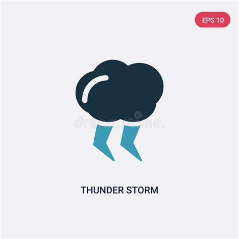 Two Color Thunder Storm Vector Icon From Meteorology Concept Isolated