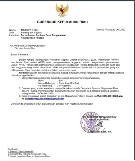 Contoh Surat Permohonan Bantuan Dana Ke Gubernur Delinewstv