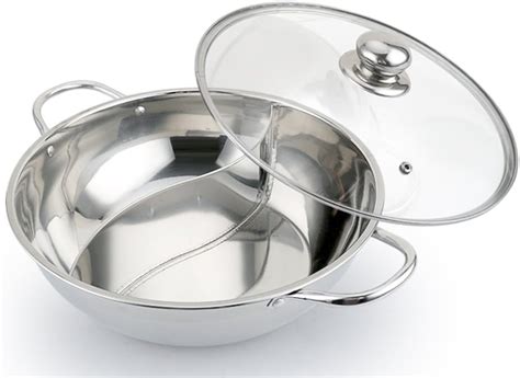 BESTONZON Stainless Steel Dual Hot Pot Two Flavor Separation Induction