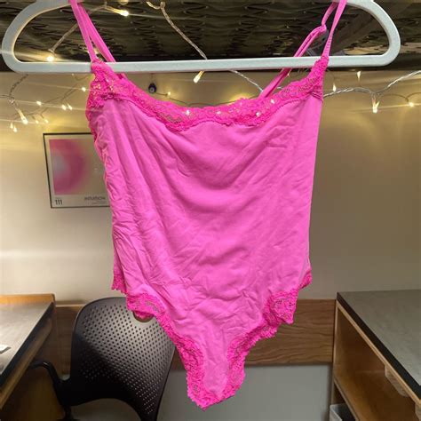 Skims Hot Pink Lace Bodysuit Xs Worn Once And I Depop