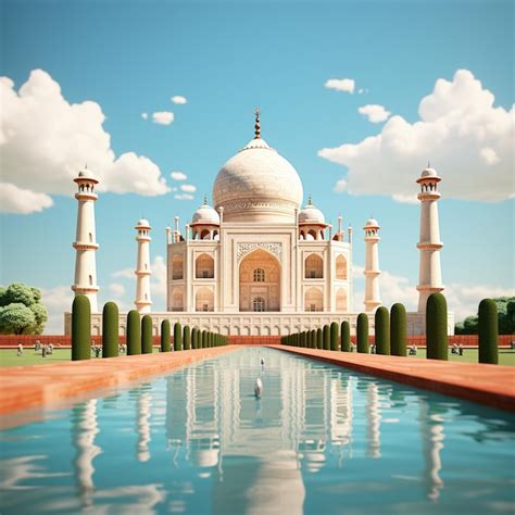 premium photo  rendering   taj mahal