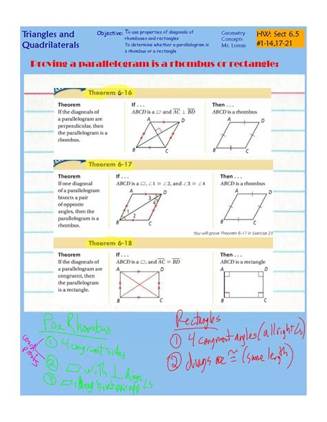 Rhombi And Squares Worksheet Pdf Melt Info 2
