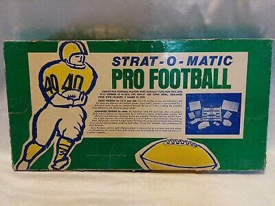 Vintage Strat O Matic Pro Football Board Game With 34 Sets Of Cards