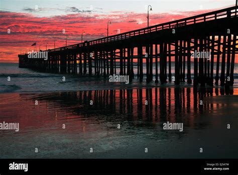 Ventura Pier At Sunset Ventura California Usa Stock Photo Alamy