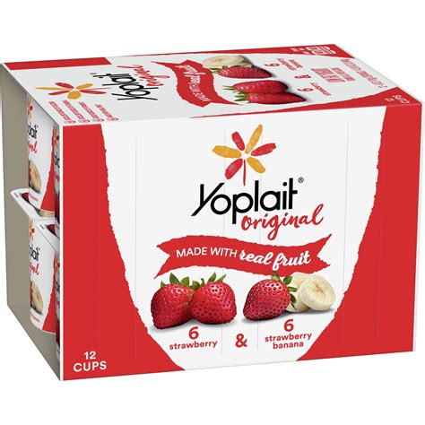 Yoplait Original Low Fat Strawberry Strawberry Banana Yogurt Cups