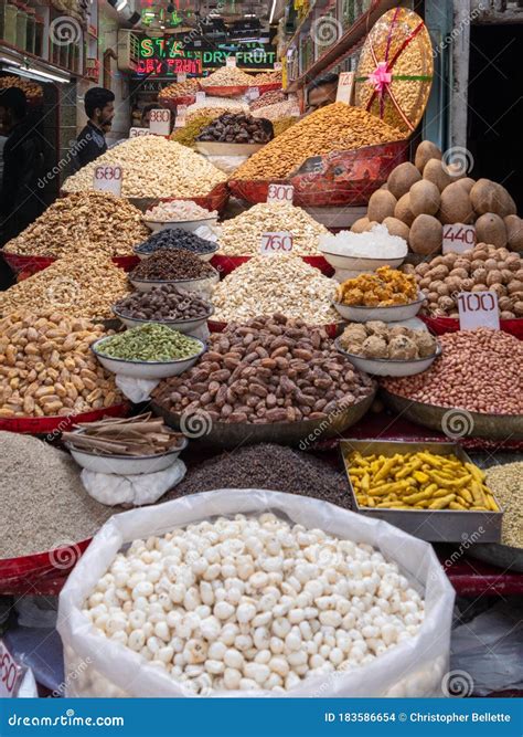 DELHI, INDIA - MARCH 14, 2019: a Vendor Selling Nuts at the Spice