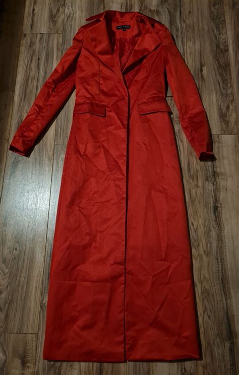 Naked Wardrobe Women S Red Trench Coat Long Size S A Gem