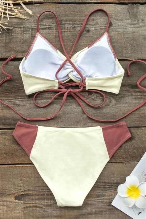 Red And White Twisted Wrap Bikini Cupshe Au