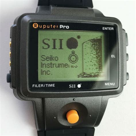 vintage seiko ruputer pro st smart  square dot matrix wearable