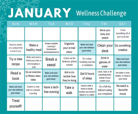day january wellness challenge wellness  work