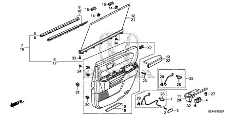 Honda Pilot Sub Wire R Rr Door Body Lining Rear 32759 Sza A01