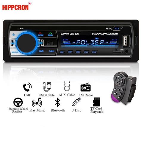 Автомобильное радио 1 DIN 12V, Bluetooth, AUX, USB, с дистанционным ...