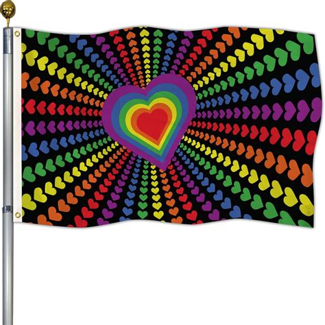 Gay Pride Flags LGBTQ Rainbow Outdoor Flag Double Sides Printed Flag With Brass Grommets For
