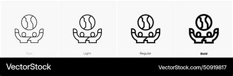 Brotherhood Icon Thin Light Regular And Bold Vector Image