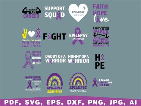 Epilepsy Awareness Svg, Purple Ribbon Svg, Epilepsy Ribbon Svg, Peace ...