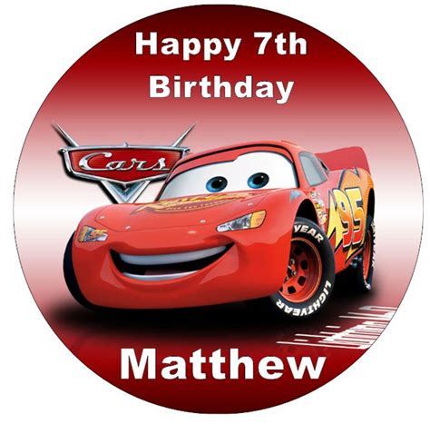 Cars Lightning Mcqueen Edible Wafer Paper Cake Topper Edible Wafer