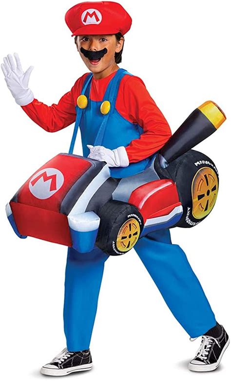 Super Mario Costume, Inflatable Nintendo Mario Kart Outfit, Kids Size ...