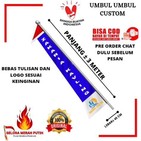 Jual Umbul Umbul Costum Desain Bebas Bendera Merah Putih Shopee Indonesia