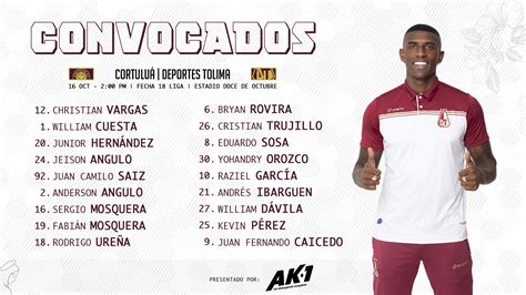 Club Deportes Tolima Sa ⭐️⭐️⭐️ On Twitter Convocadosdt 📋 Lista De