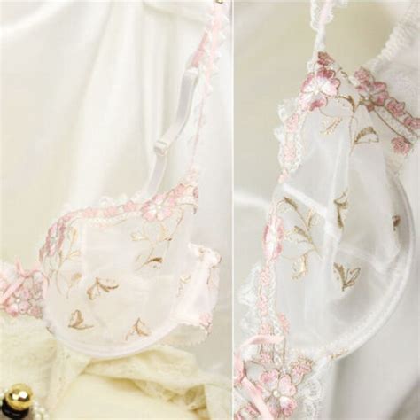 Damen Dünn Transparent Spitze Bh Set Bestickt Push Geschnürt Unterwäsche Bikini eBay de