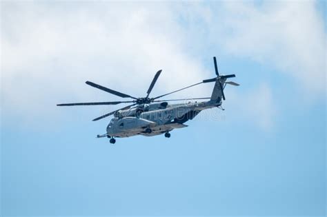 Modern Us Navy Helicopter Flying In The Air Editorial Stock Image
