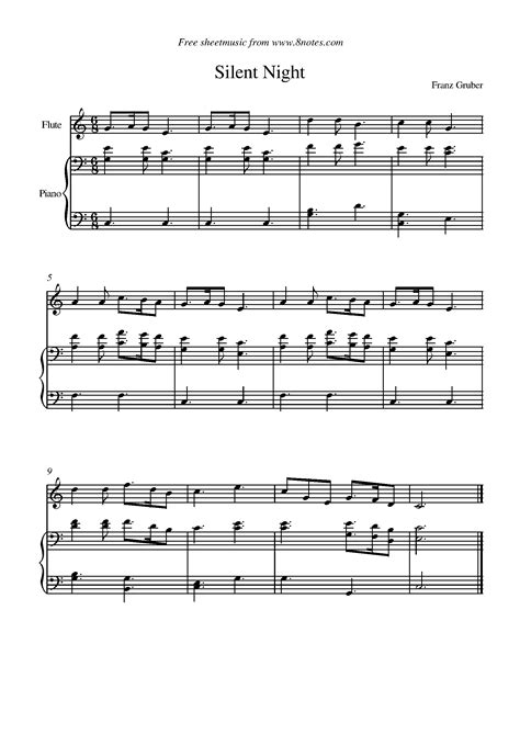 Silent Night Sheet Music For Flute