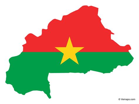 Flag Map of Burkina Faso | Free Vector Maps