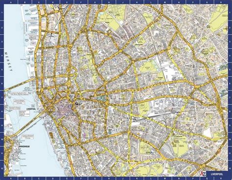 Liverpool City Centre A-Z Street Wall Map