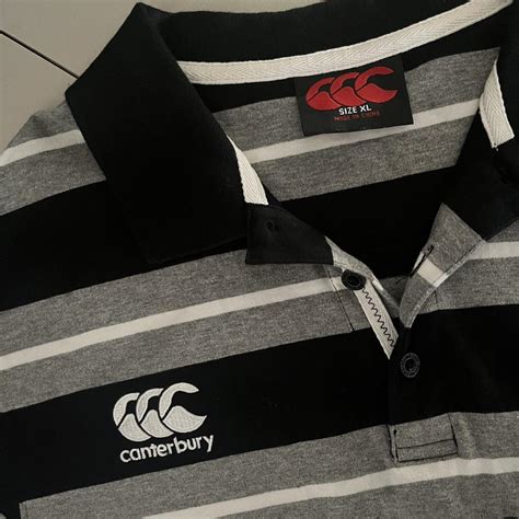 canterbury mens black  grey polo shirts depop