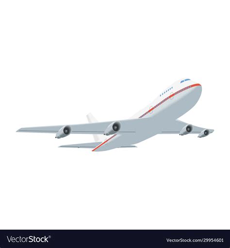 Flying passenger plane on a white background Vector Image