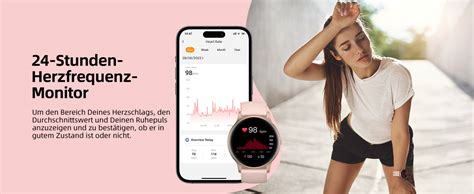 Parsonver Smartwatch Damen Rund Mit Telefonfunktion Leichte Fitnessuhr