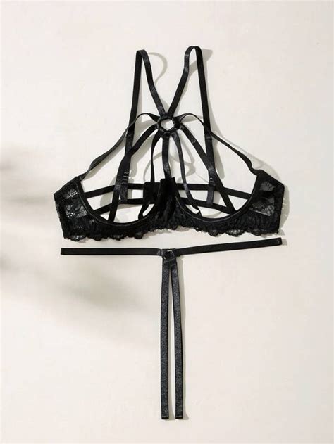 SHEIN Women S Sexy Lingerie Set With Hollow Out Bra And Thong SHEIN USA