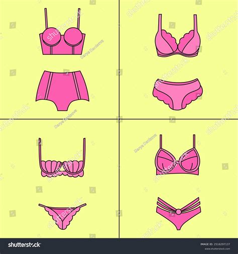 Womens Pink Bikini Lace Lingerie Set Stock Vector Royalty Free Shutterstock