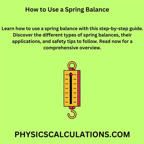 How to Use a Spring Balance